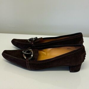 Tod’s Low Heels Low Brown Suede Shoe’s Women’s Size 38.5